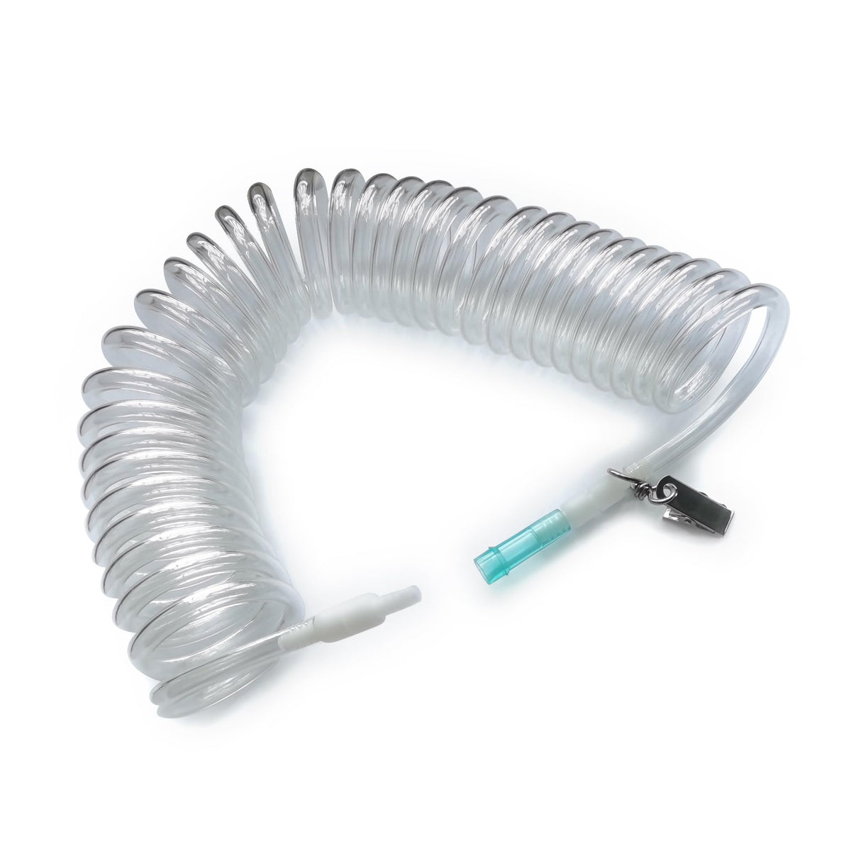 Healva retractable oxygen tubing with clip for hands-free use during activities