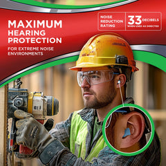 HEAROS Xtreme blue foam ear plugs with 33dB NRR for quiet