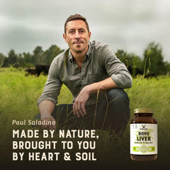 Heart & Soil bottle front view emphasizes glass packaging quality.