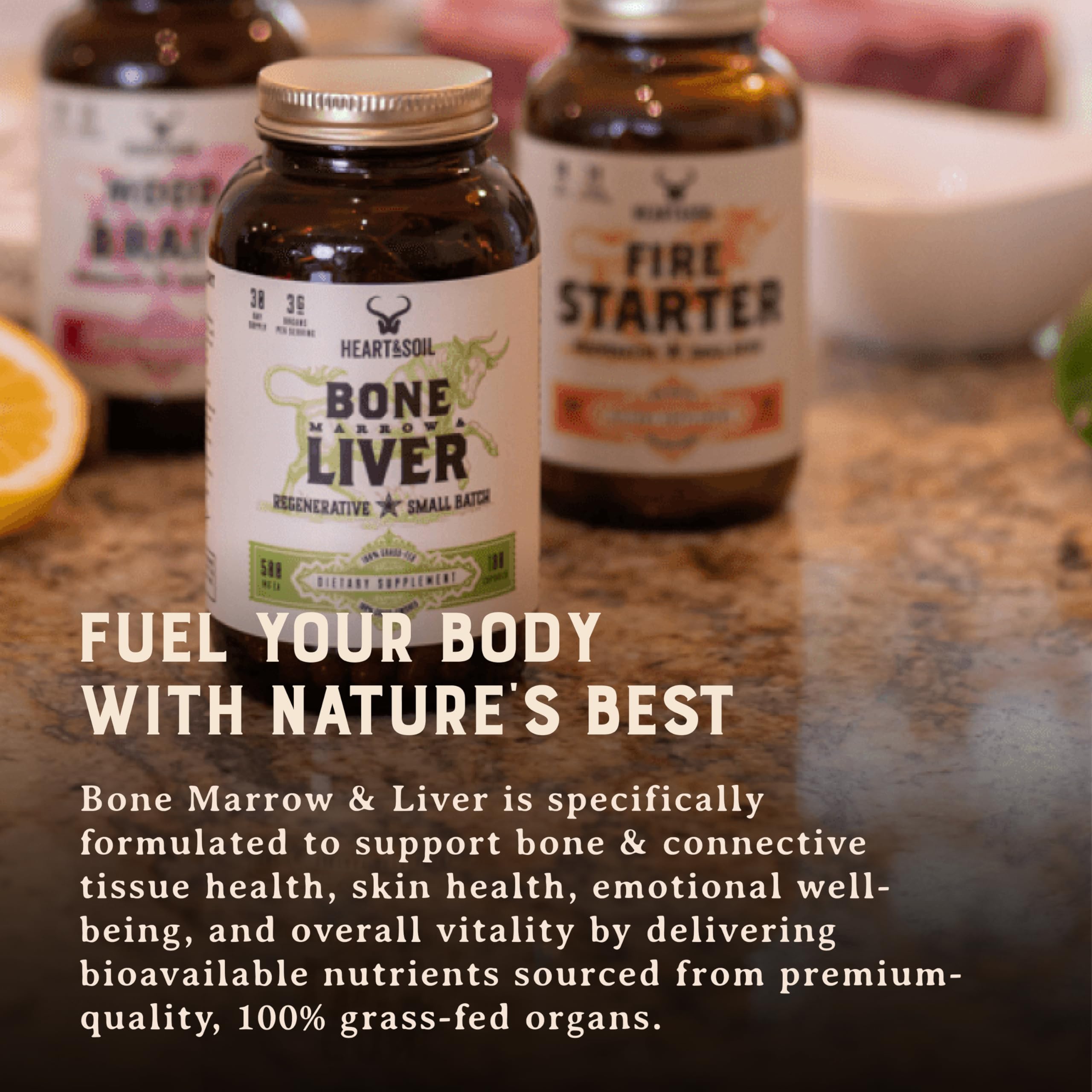 Heart & Soil packaging box communicates clean design and allergen-free claim.