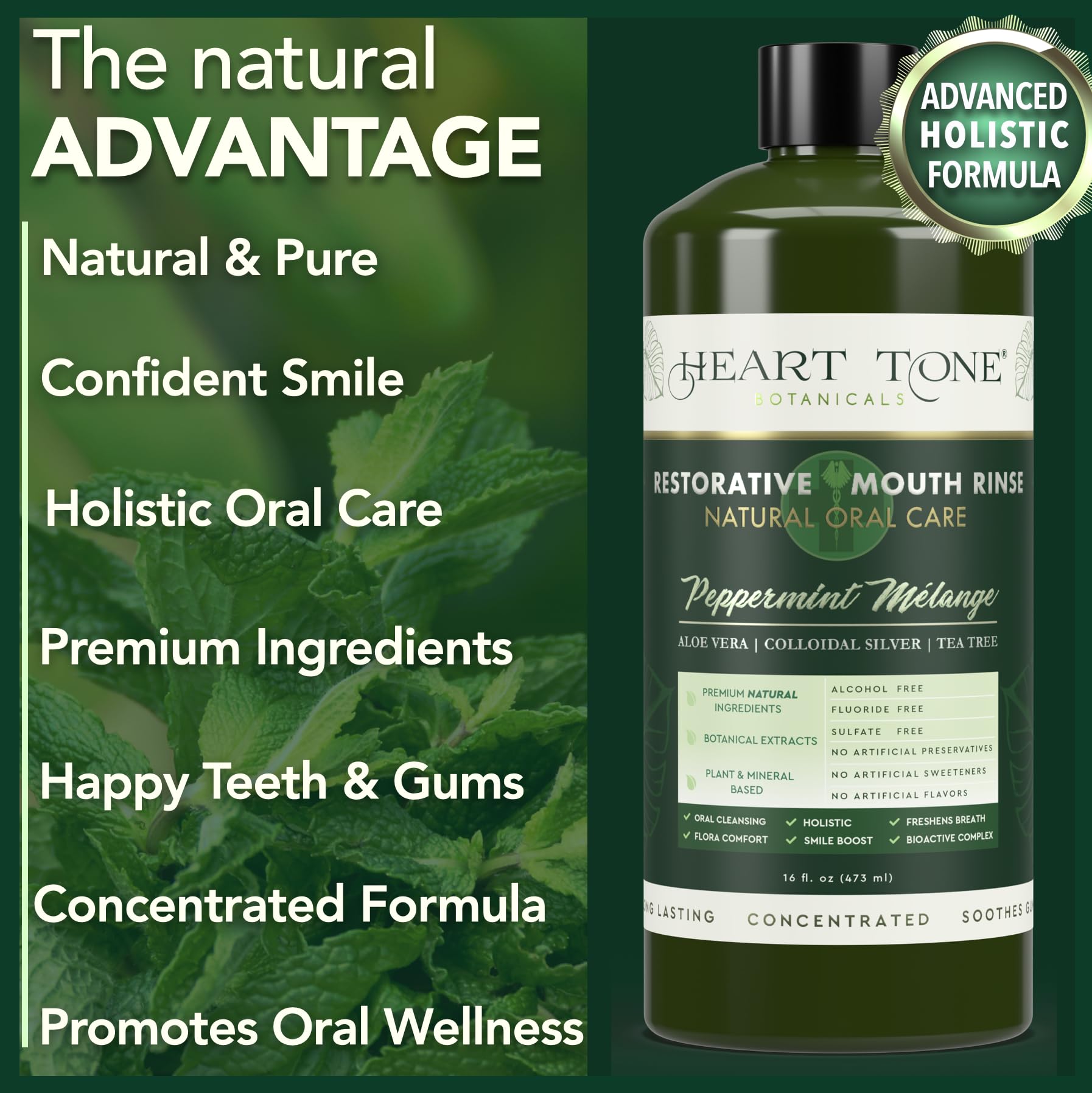 Heart Tone Botanicals Mouthwash Remineralizing USA-made emphasizes quality.