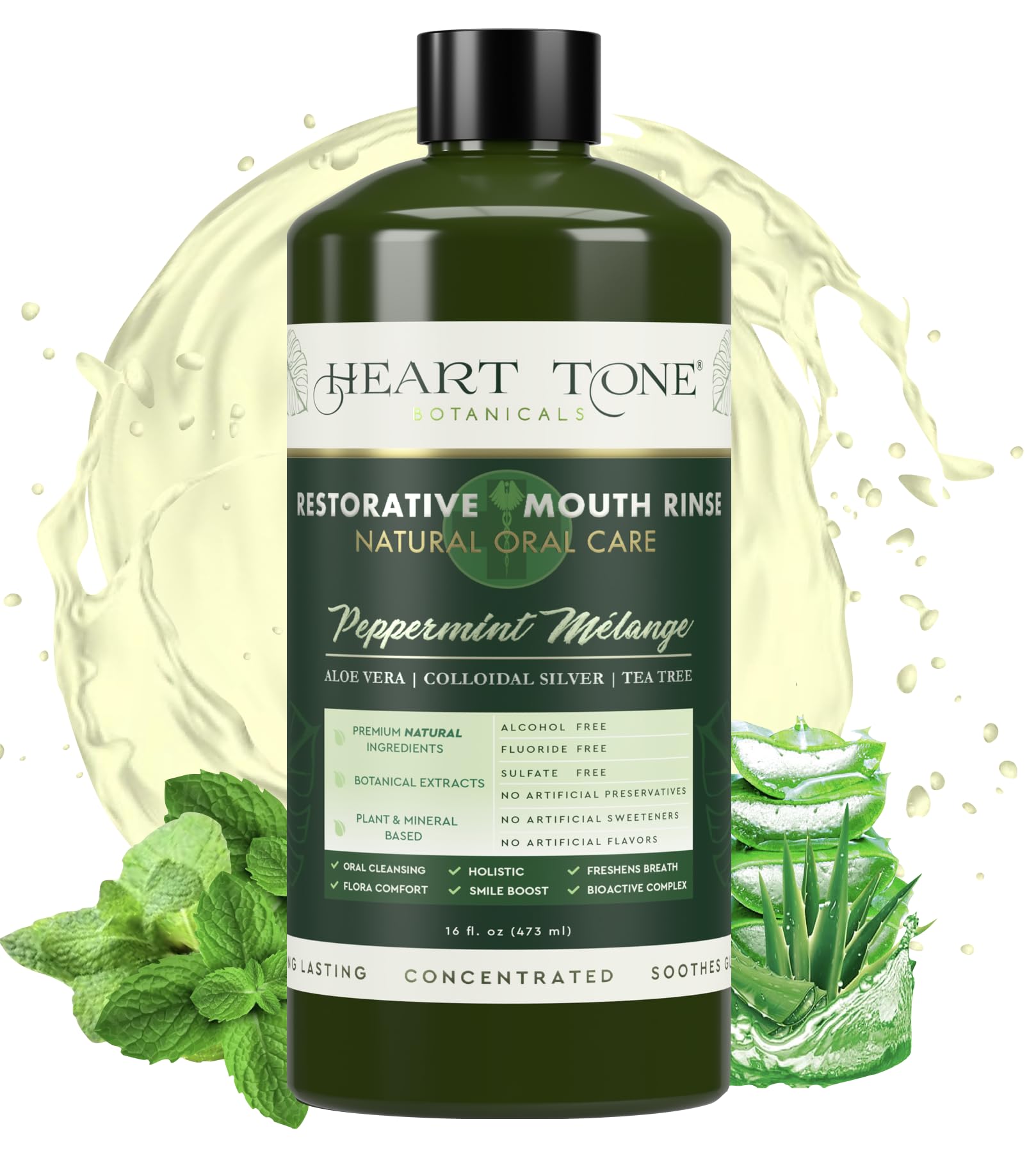 Heart Tone Botanicals Nano Silver Mouthwash breath-freshening and confidence booster.
