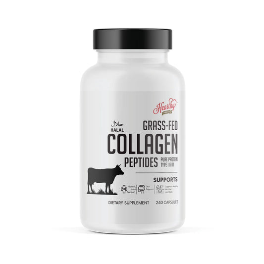 Hearthy Foods collagen pills bottle pour for on-the-go collagen support