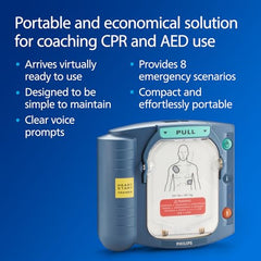 HeartStart adult training pads cartridge shown for reusable practice.