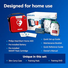 HeartStart Home AED carry case shown for portable protection and quick access.