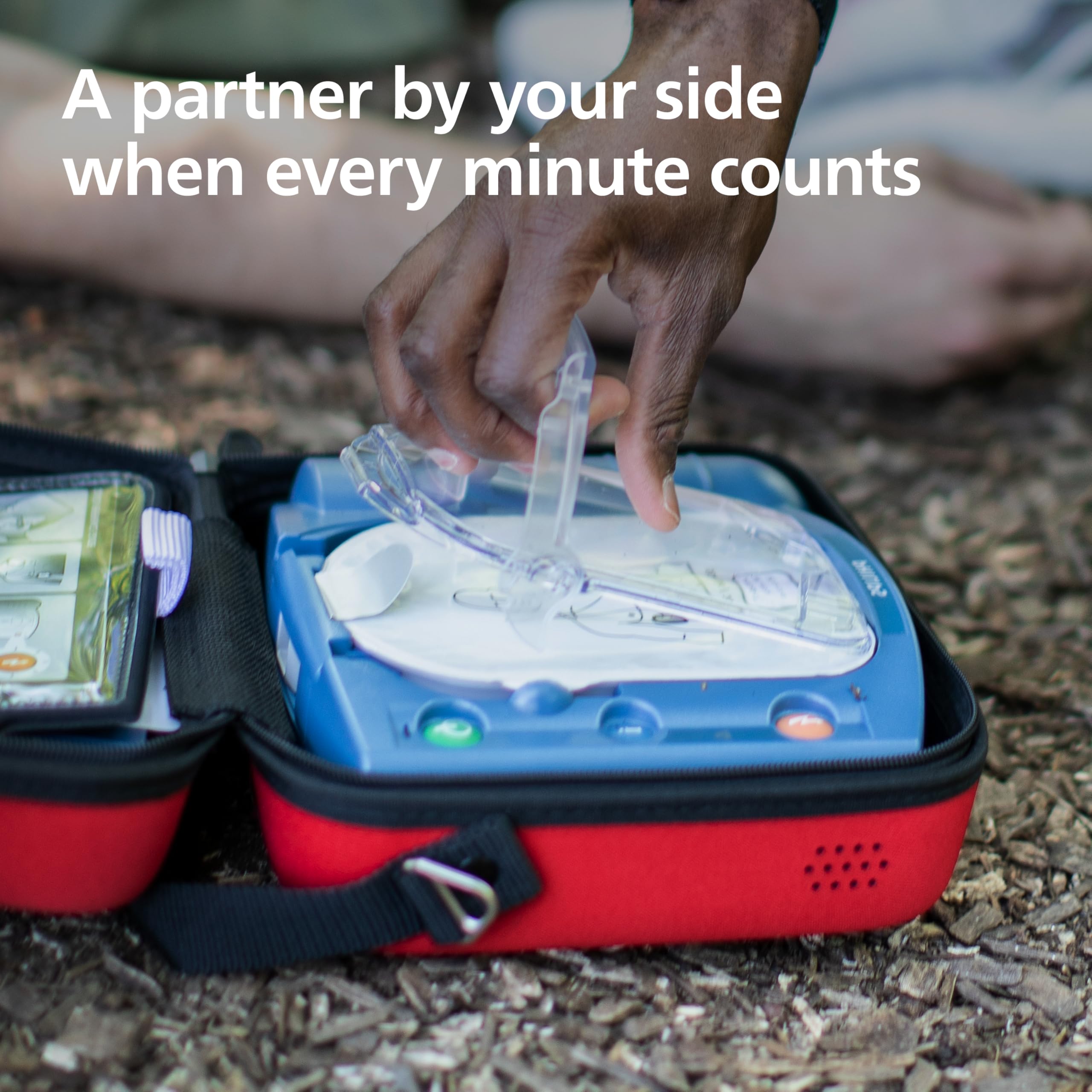 HeartStart OnSite voice prompts guide users with step-by-step CPR.