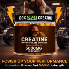 Gummies in gym setting suggesting pre-workout energy and focus with Heavy Balance.
