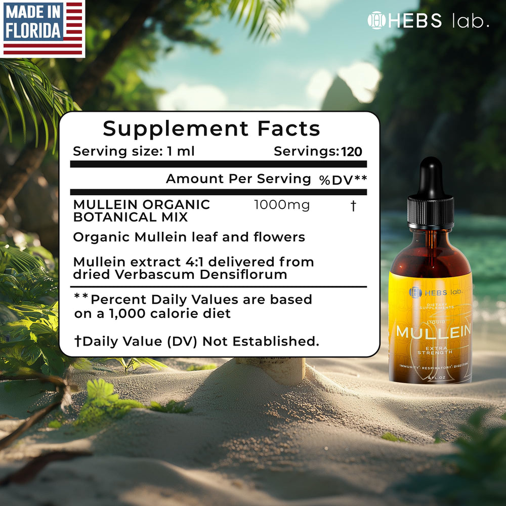 HEBS LAB Mullein Leaf Extract packaging box confirming authenticity