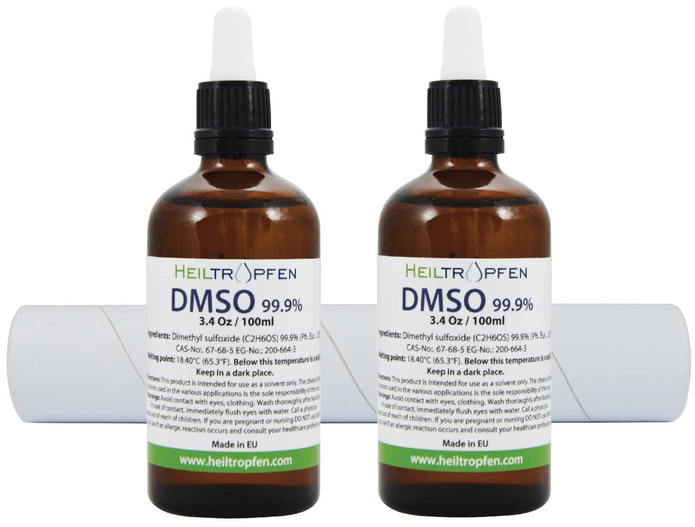 Label and packaging of Heiltropfen DMSO signaling pharma-grade purity.