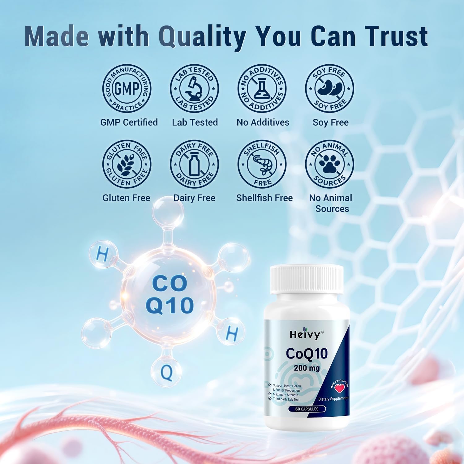 Lifestyle view of active adults using Heivy CoQ10 daily