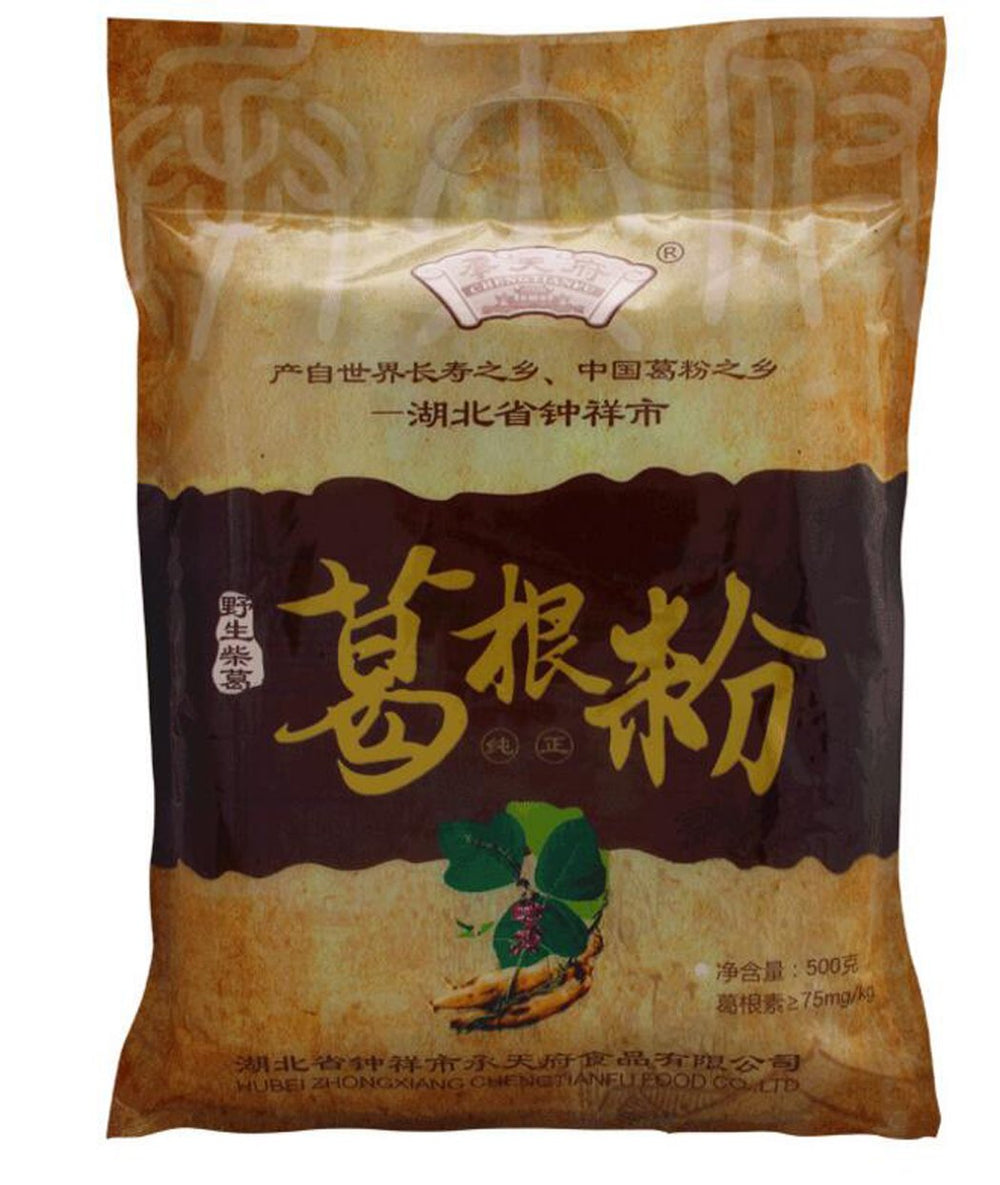 Helen Ou Kudzu root powder packaging highlights authentic Hubei roots for home cooking.