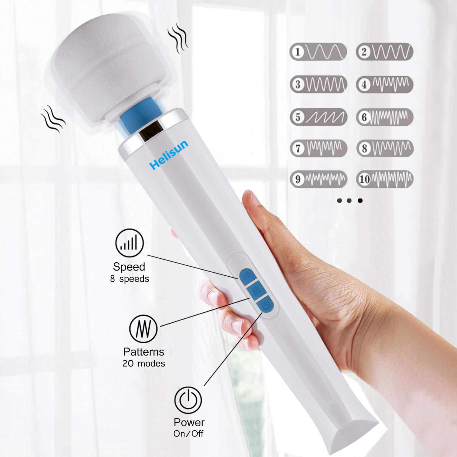 Helsun handheld massager for back to soothe tension and sore muscles.