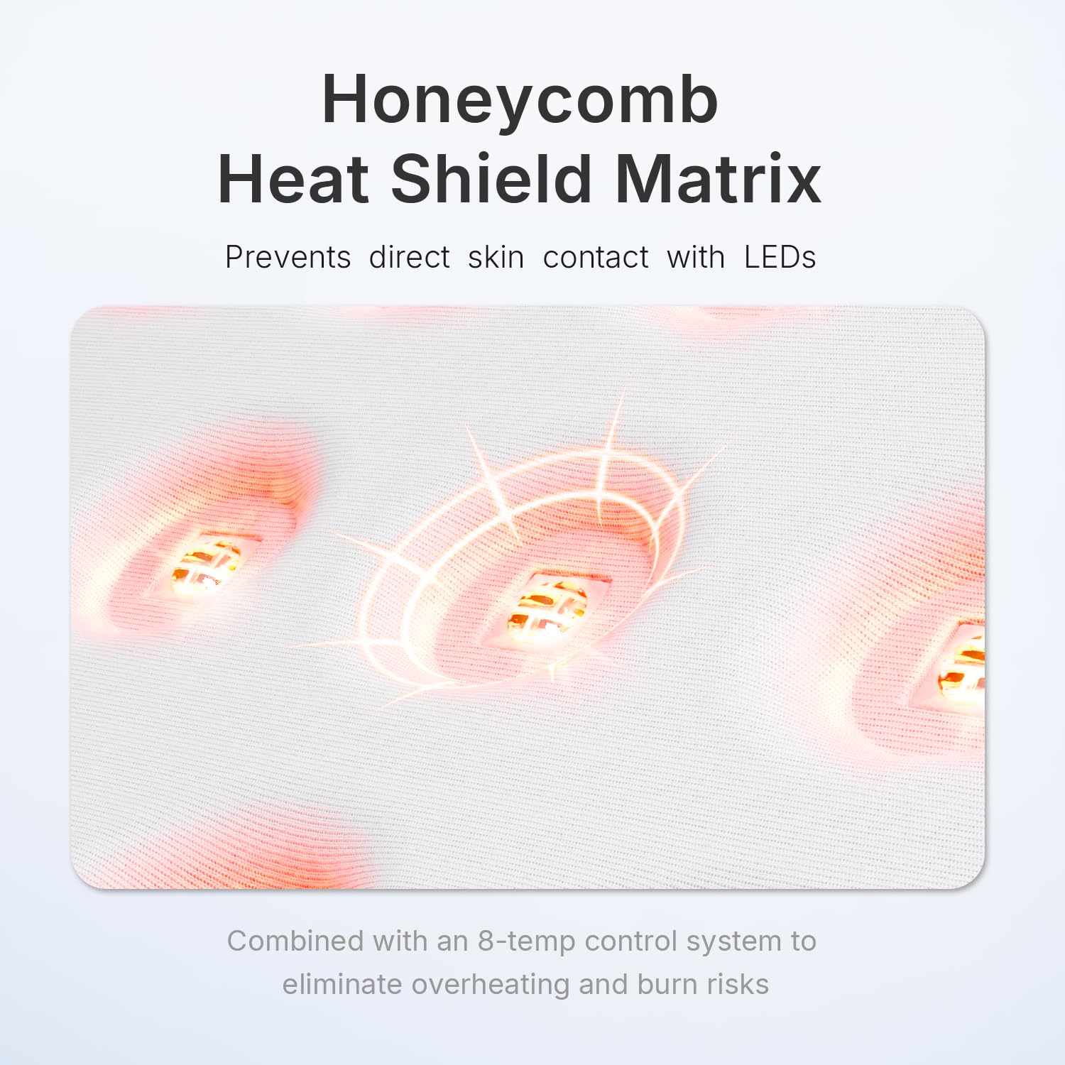 Hello Face honeycomb design closeup demonstrates safety features and heat control