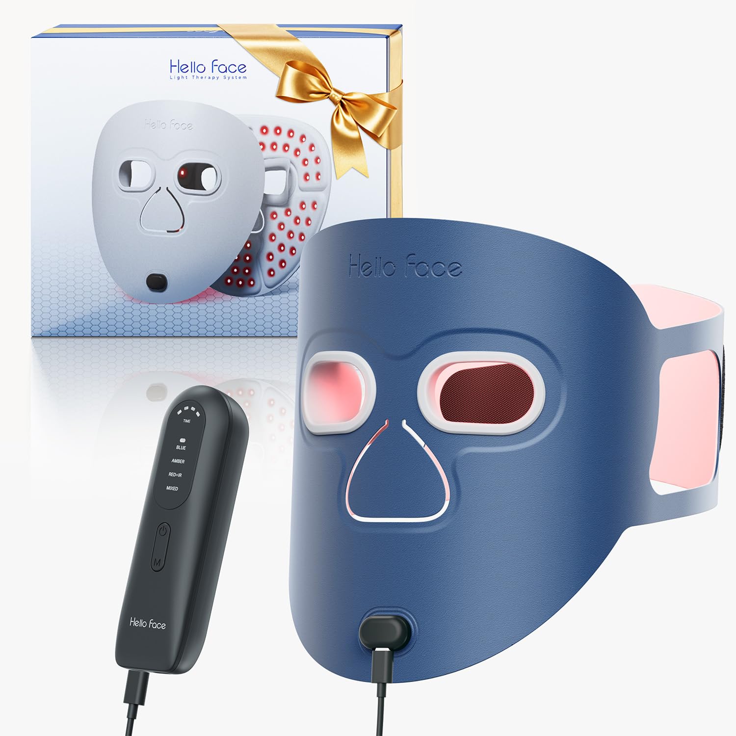 Hello Face red light mask front view for convenient at-home skincare