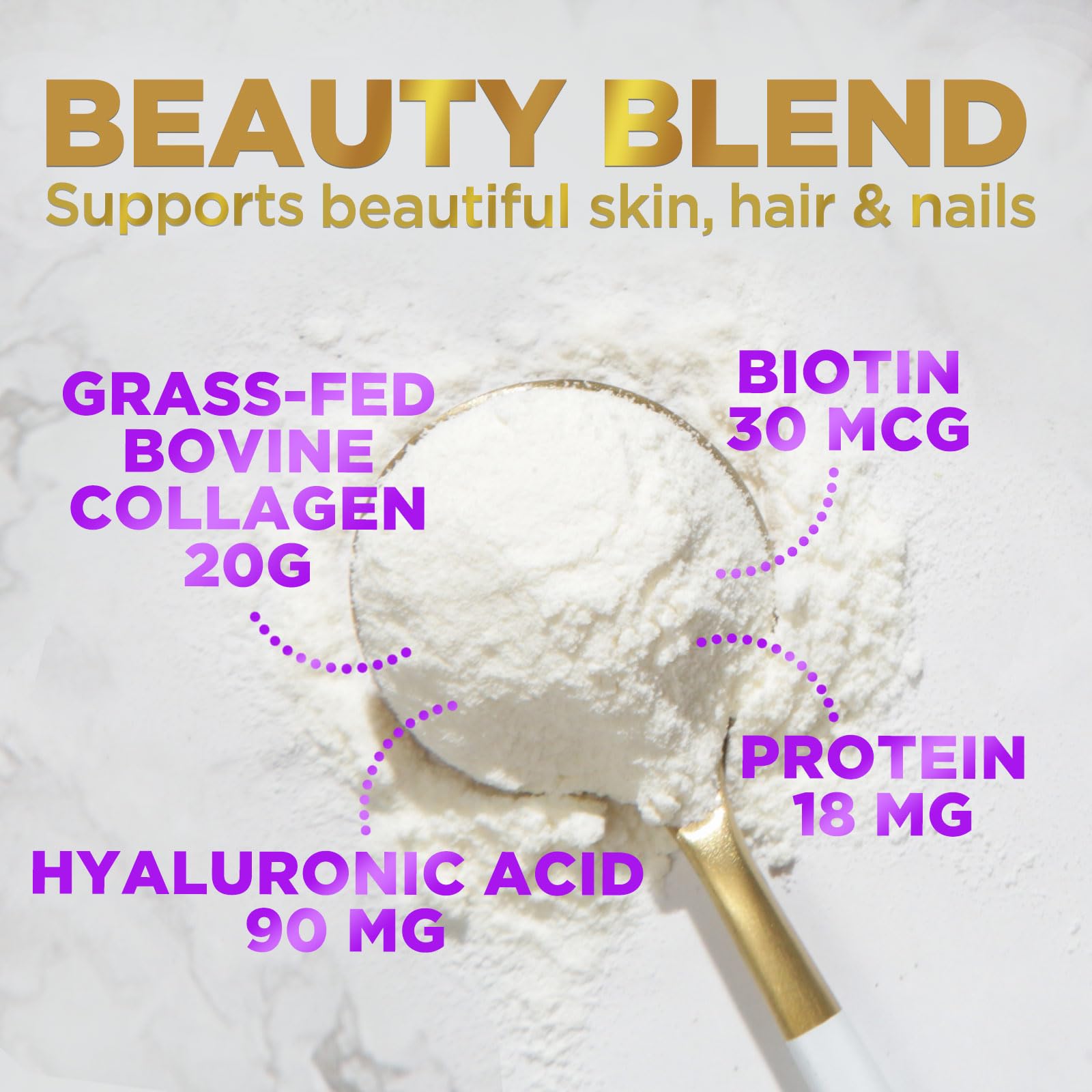 Hello Lovely collagen with hyaluronic acid and biotin for skin and hair support.