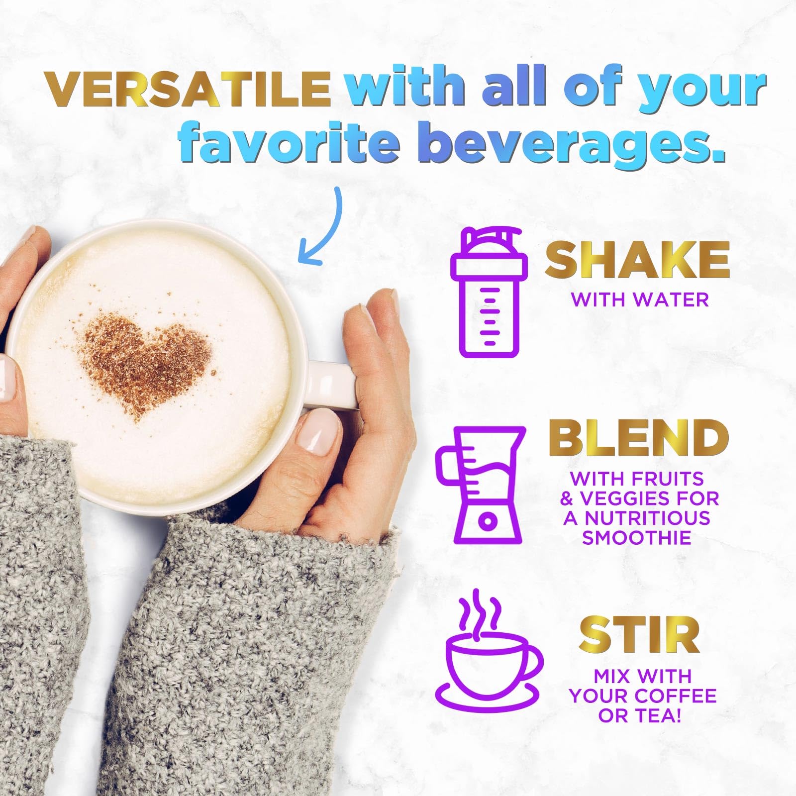 Hello Lovely unflavored powder dissolves seamlessly in drinks or meals.