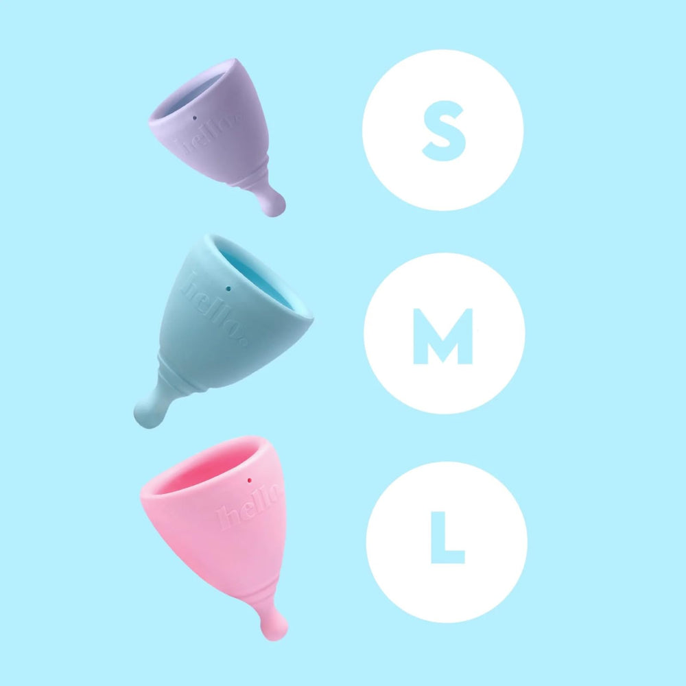 Hello Period average cervix cup used during sport demonstrates secure long-wear performance.