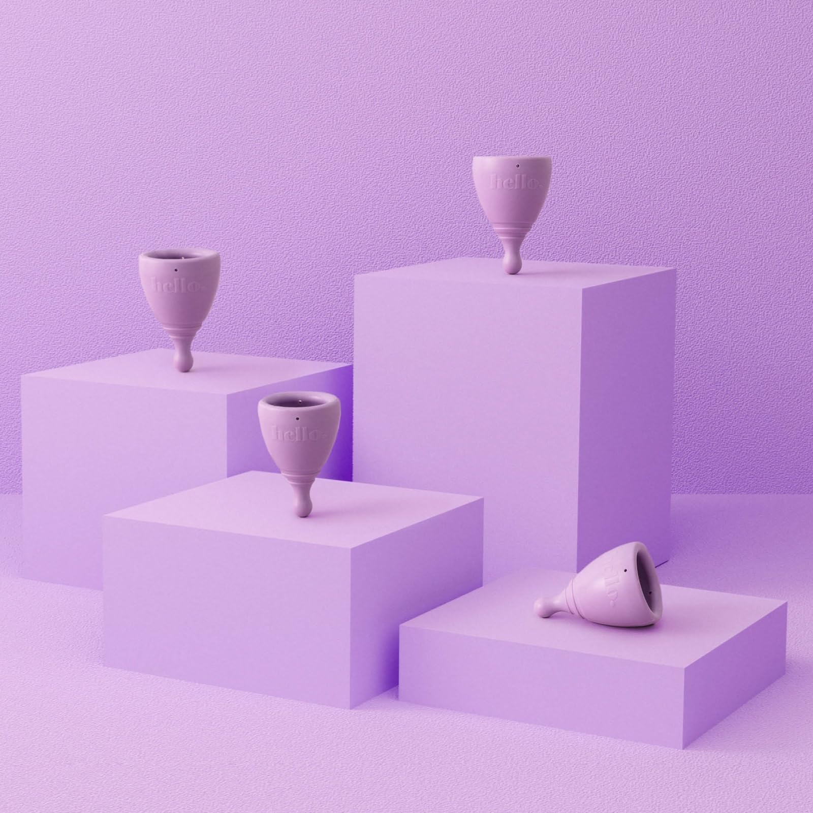 Hello Period average cervix cup packaging emphasizes plastic-free future and long-lasting reuse.