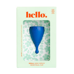 Hello Period Cup high cervix side view shows secure fit for high cervix users.