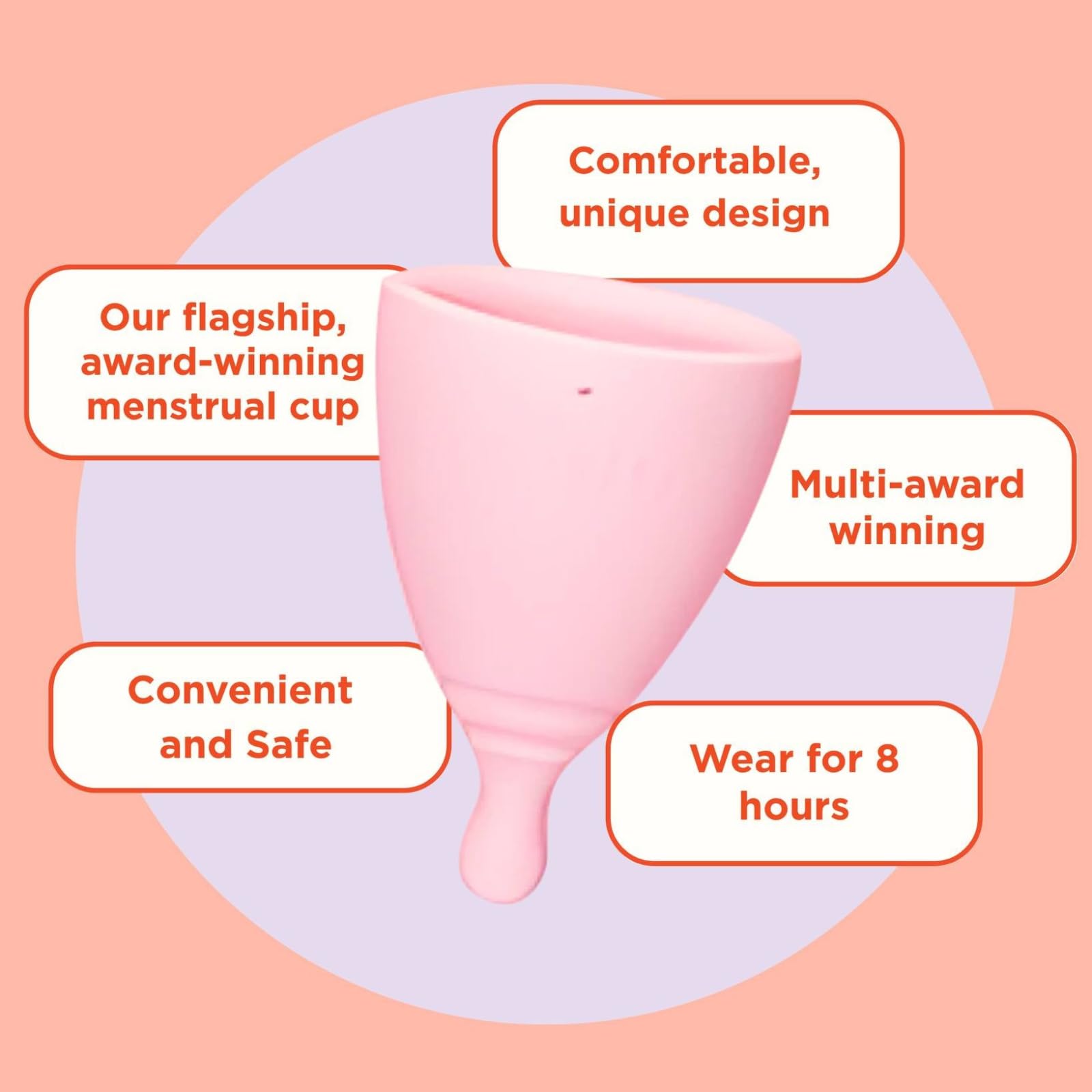 Hello Period cup holds 29.5 ml for longer wear