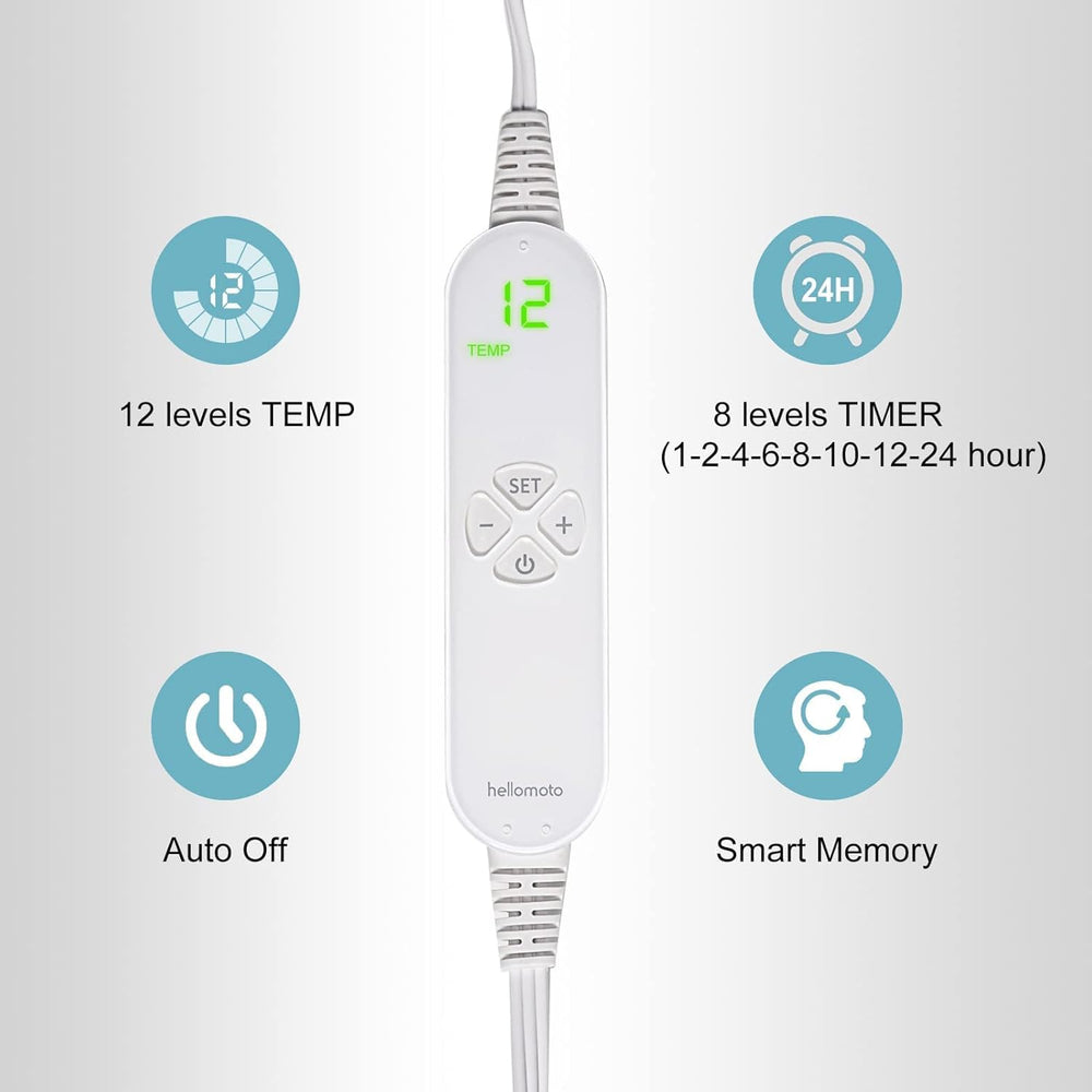 HELLOMOTO back and shoulder use with multiple heat levels.