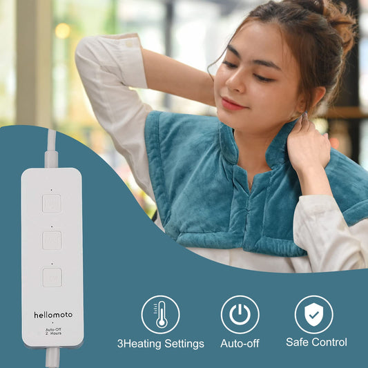 HELLOMOTO control panel shows three heat settings for customizable warmth.