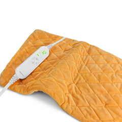 HELLOMOTO weighted heating pad close-up showing premium fill for steady heat.
