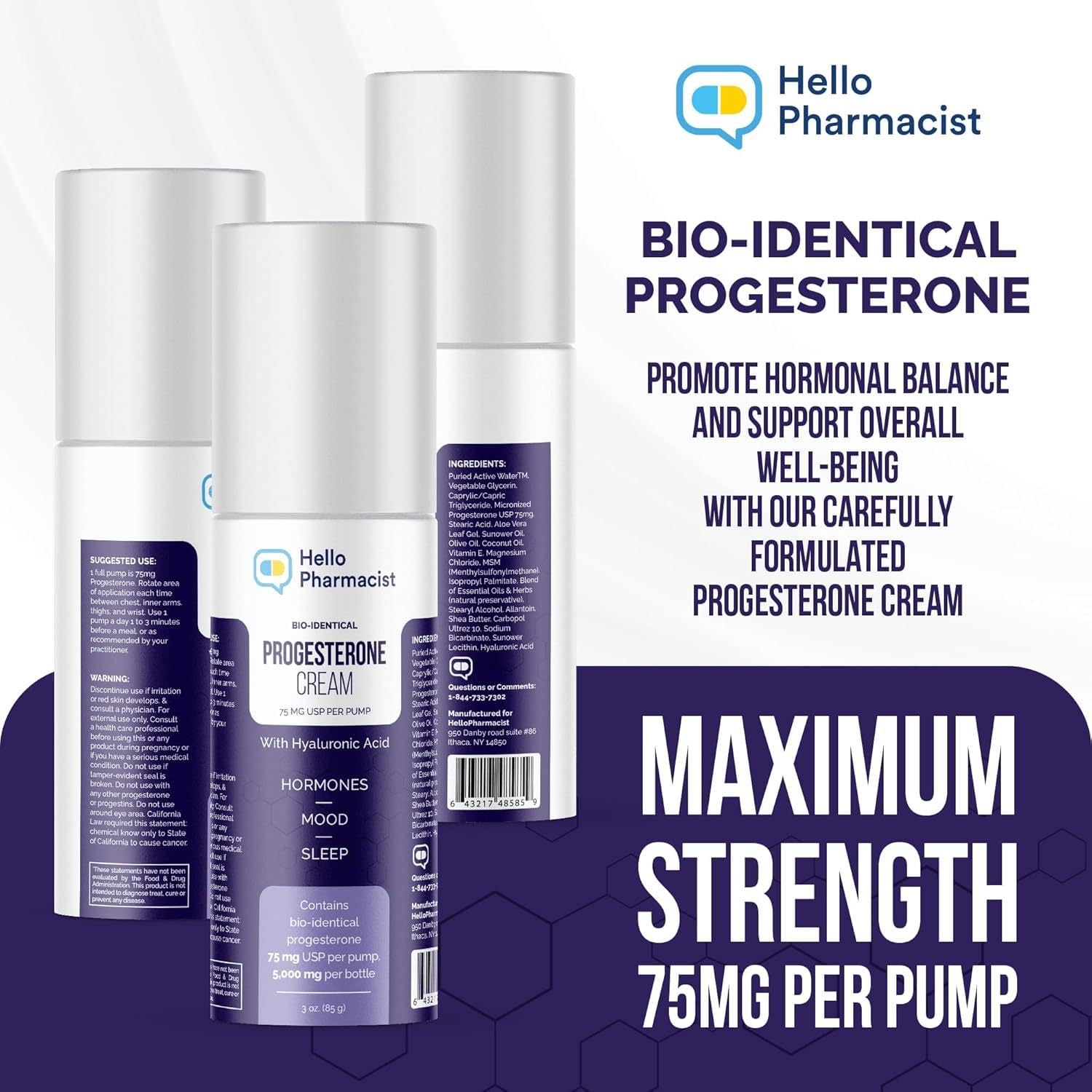 HelloPharmacist cream pump dispensing 75 mg per pump for precise dosing.