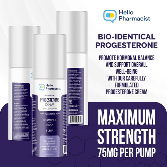 HelloPharmacist cream pump dispensing 75 mg per pump for precise dosing.