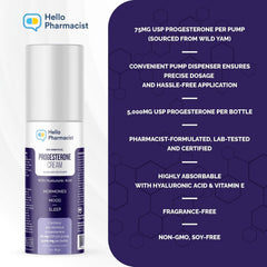 Unscented bioidentical cream for sensitive skin by HelloPharmacist.