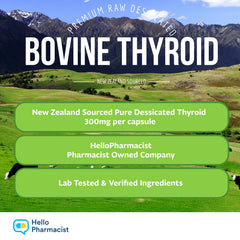HelloPharmacist freeze-dried bovine thyroid close-up suggesting metabolism support