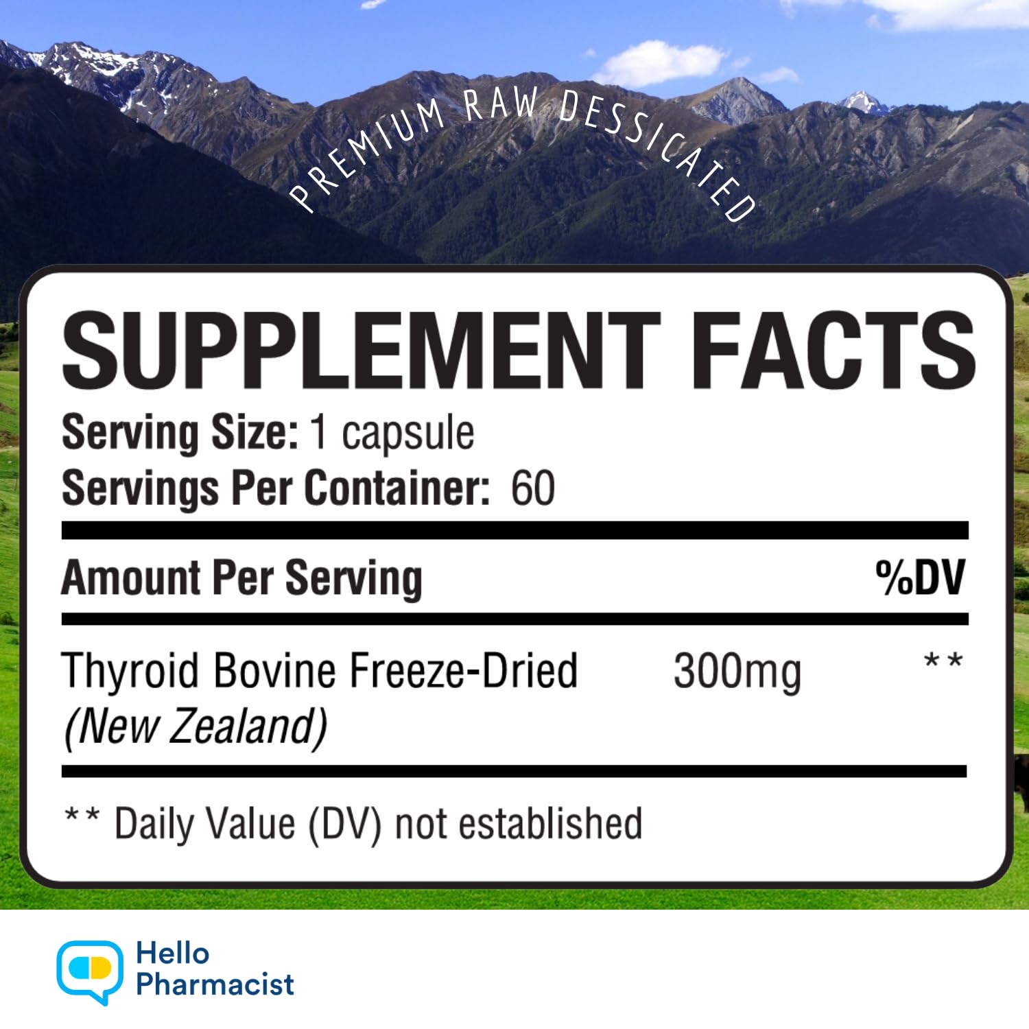 HelloPharmacist New Zealand grass-fed thyroid source for clean vitality