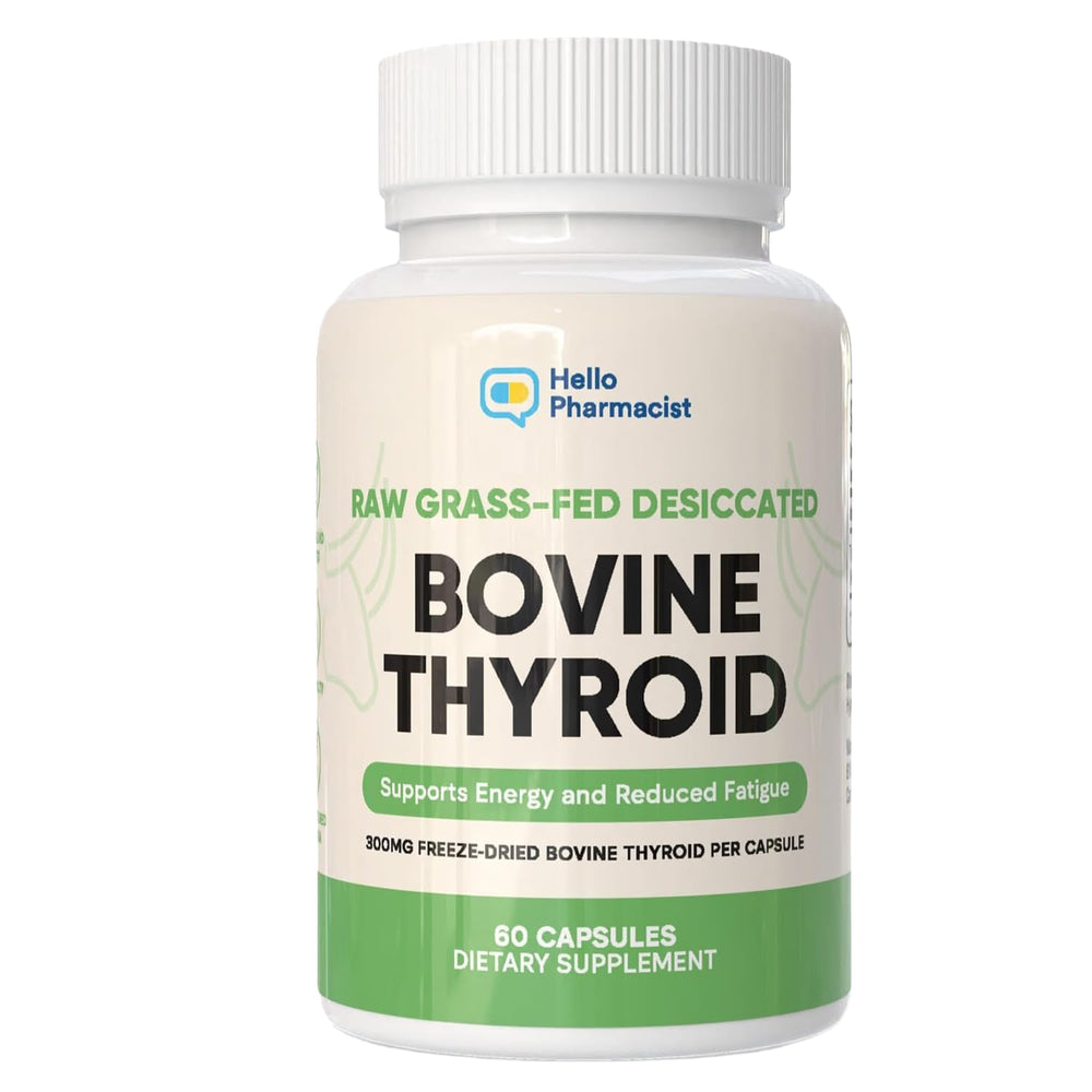 HelloPharmacist raw desiccated bovine thyroid capsule for natural energy support