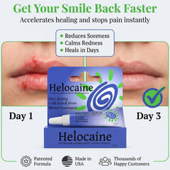 Helocaine USA-made premium relief bottle showcased for trusted relief.