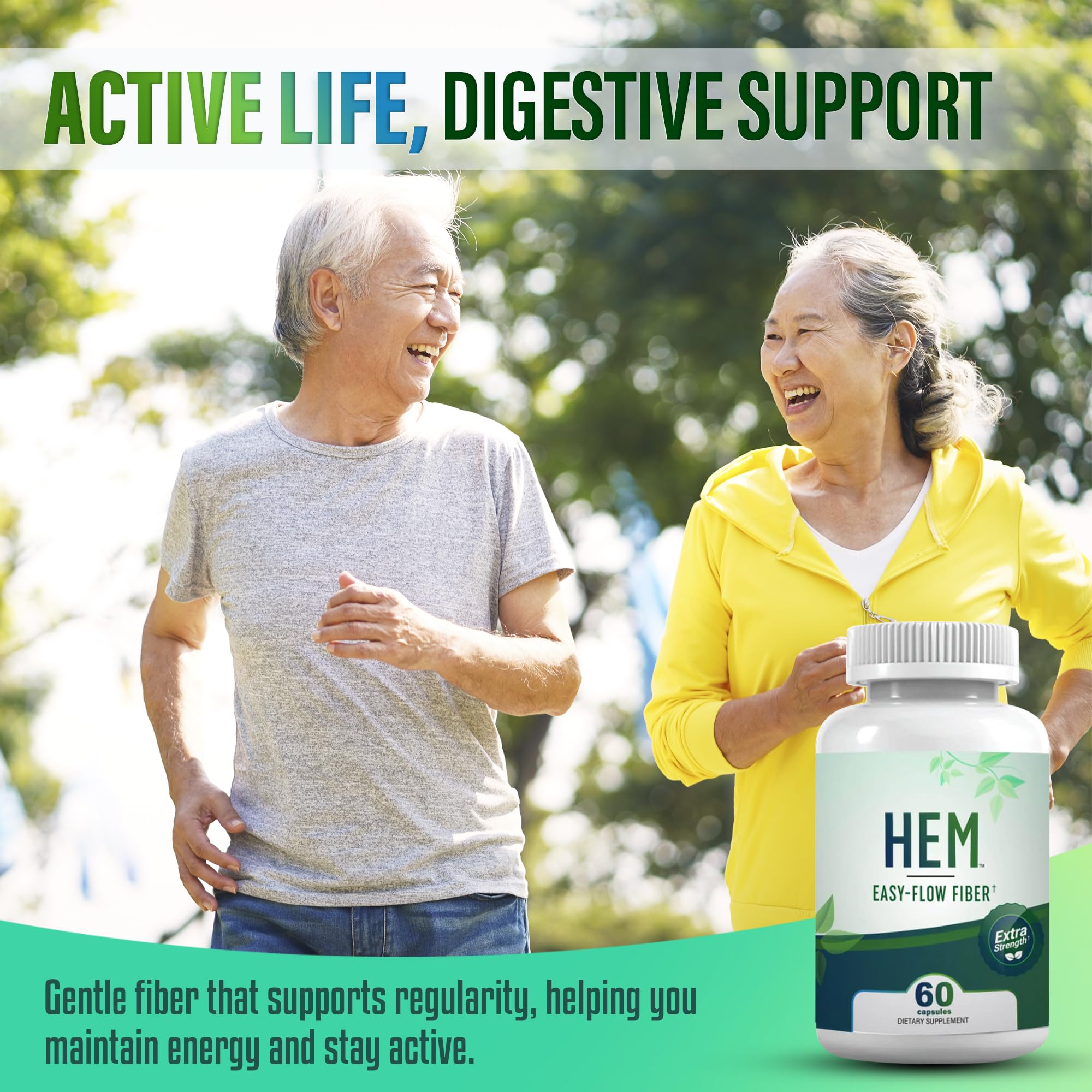 Hem Healer Easy-Flow Fiber lifestyle shot promoting comfortable digestion