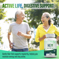 Hem Healer Easy-Flow Fiber lifestyle shot promoting comfortable digestion