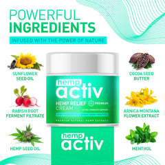 HEMPACTIV MSM Arnica close-up highlights soothing daily comfort.