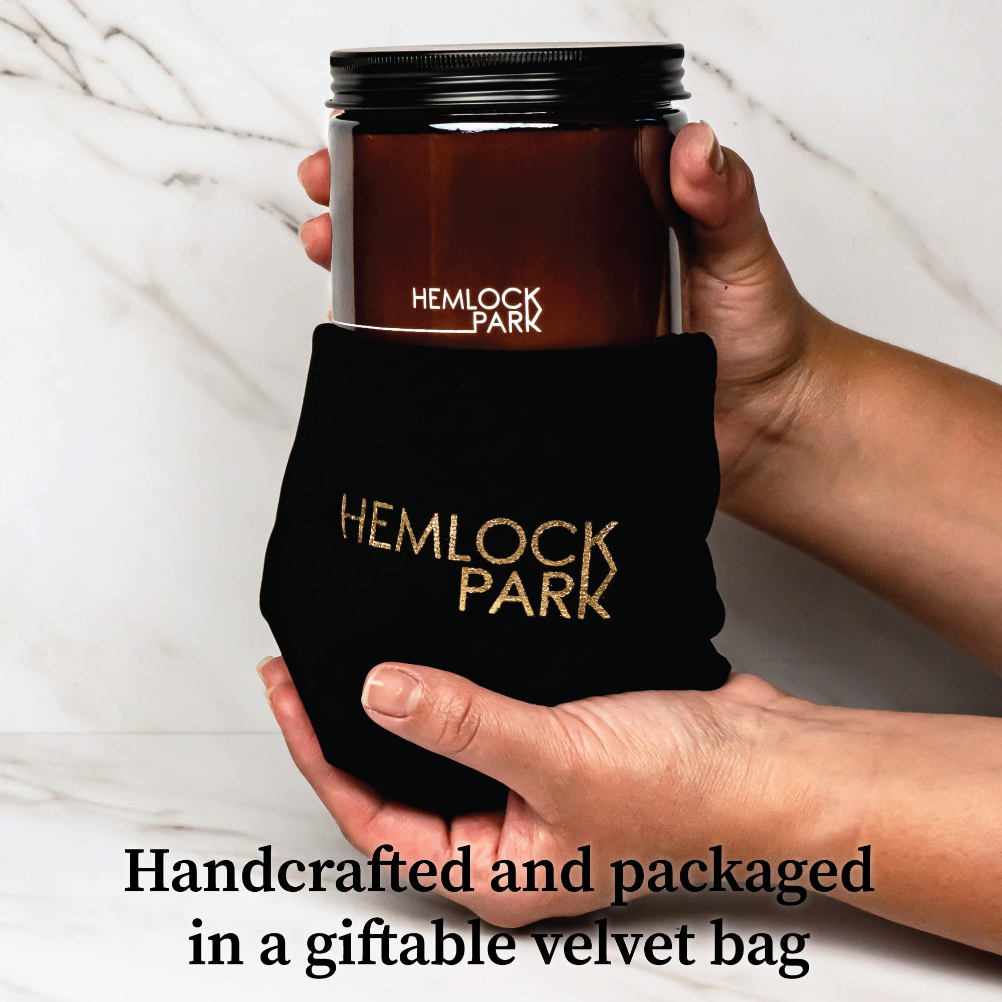 Hemlock Park candle offers up to 60 hour burn time for long lasting fragrance