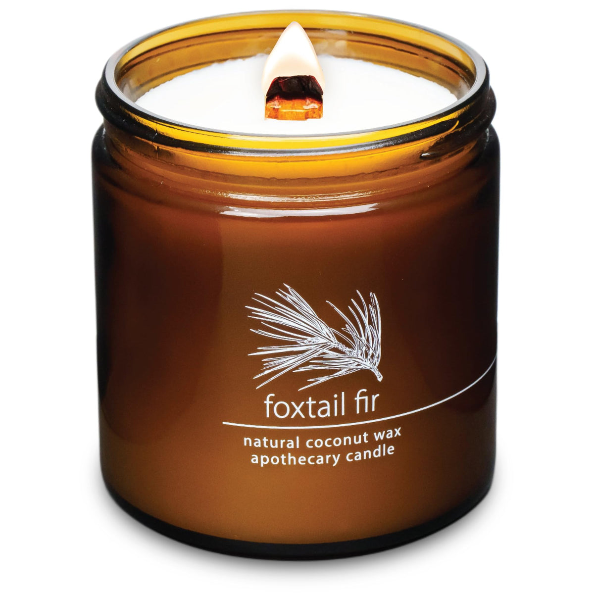 Hemlock Park crackling wood wick candle with Foxtail Fir ambiance.