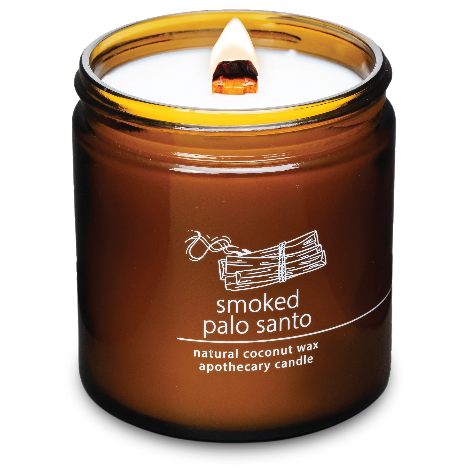 Hemlock Park crackling wood wick candle for cozy evenings.