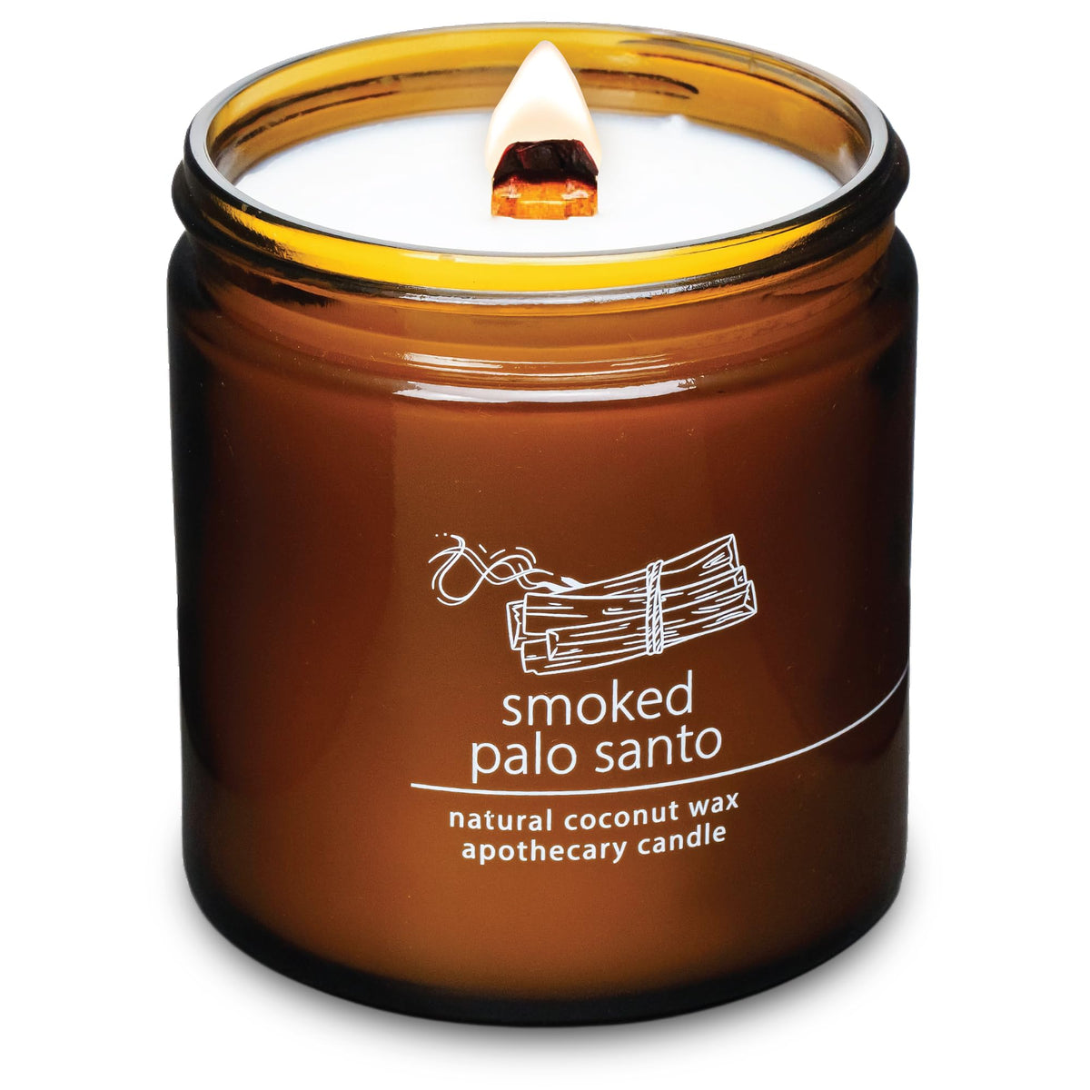 Hemlock Park crackling wood wick candle for cozy evenings.
