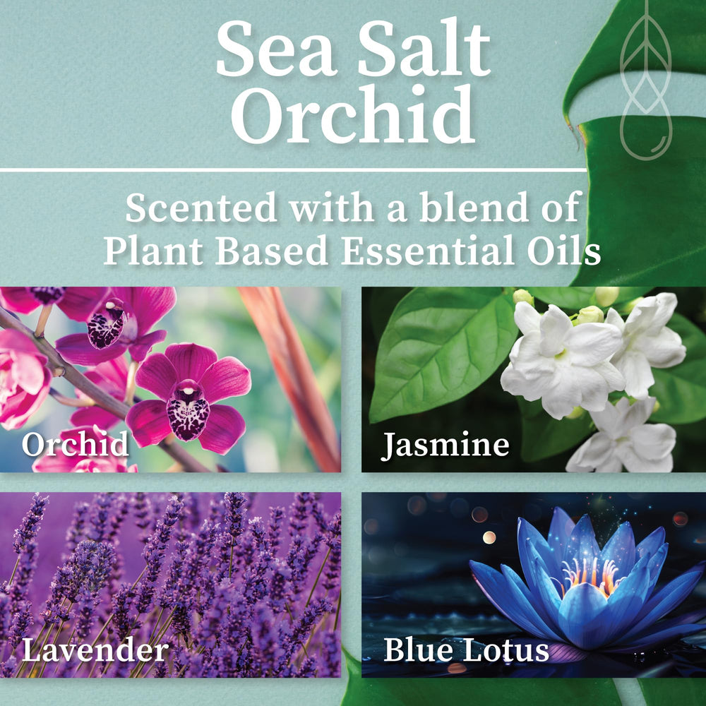 Hemlock Park sea salt orchid aroma close-up highlighting crackling ambience.