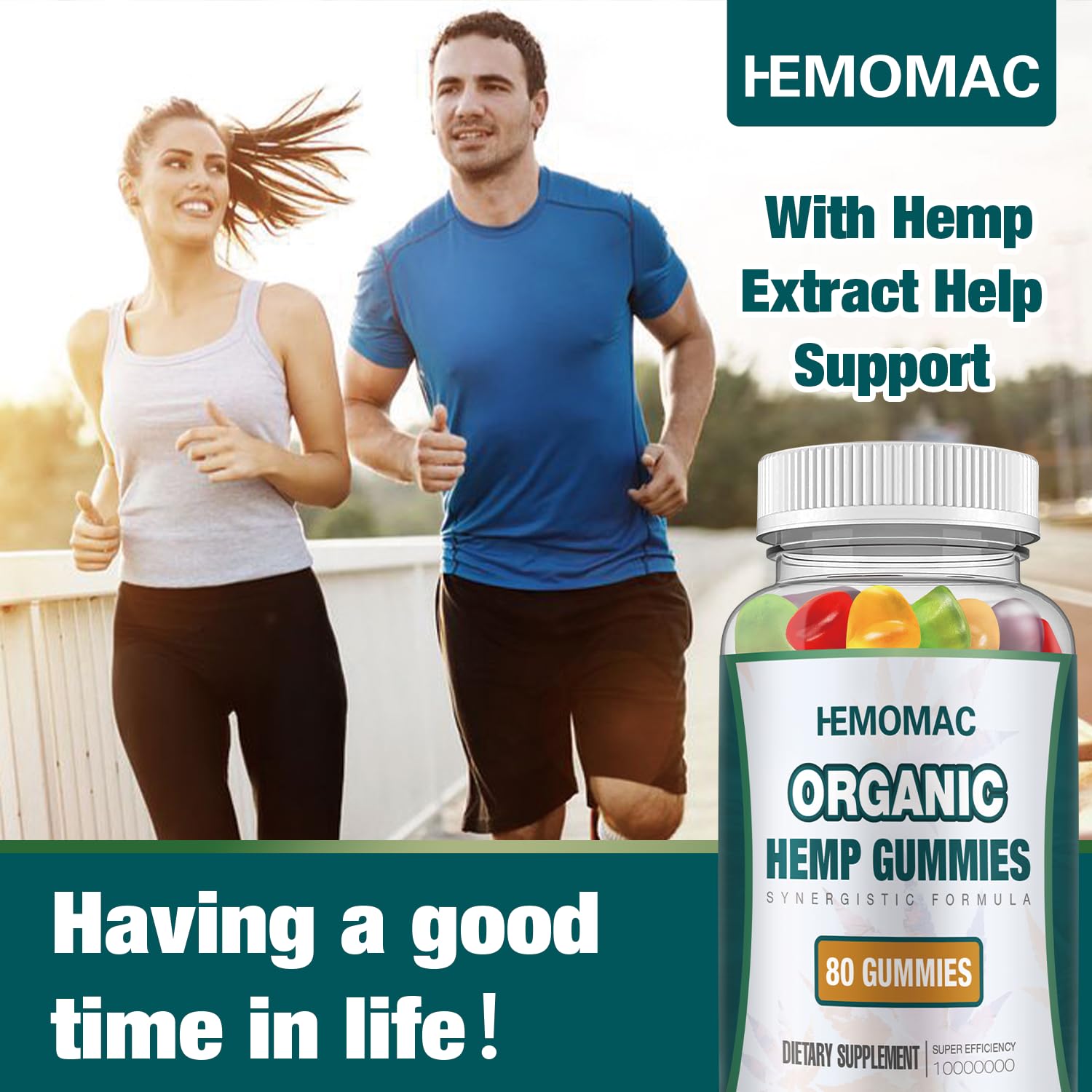 HEMOMAC hemp gummies on nightstand hints at a nightly routine.