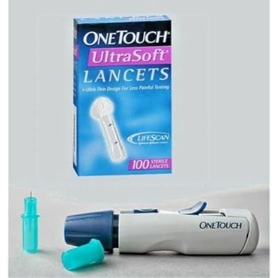 Hemotouch OT ultra soft lancing device with 100 lancets for comfortable at-home sampling