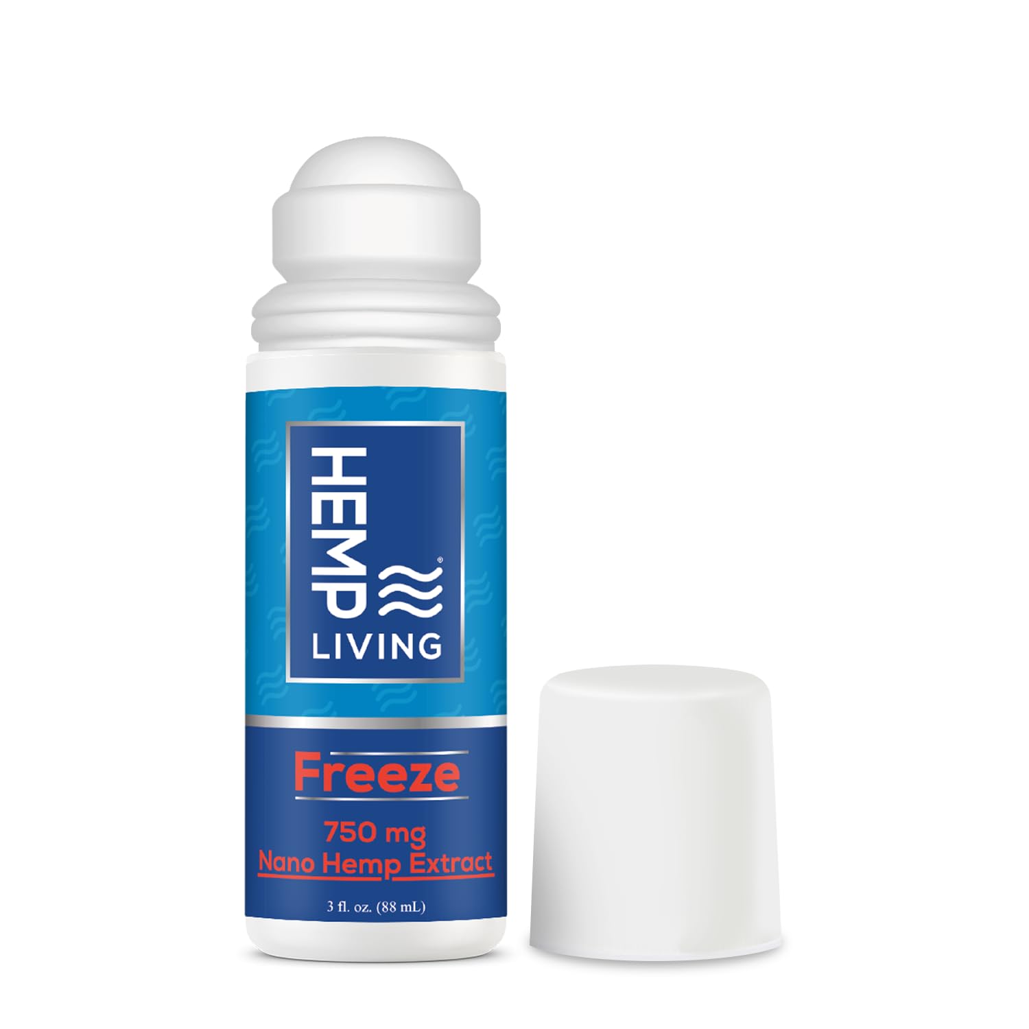 HEMP LIVING Freeze Roll-On bottle for targeted cooling relief