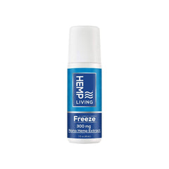 HEMP LIVING Freeze Roll-On bottle with cooling, fast-acting relief.