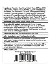 HEMP LIVING Freeze Roll On packaging highlighting safe external use