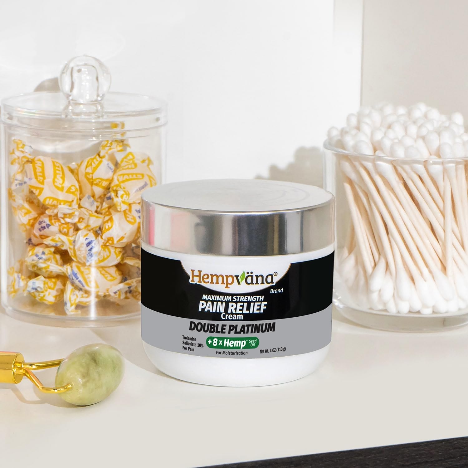 Hempvana Double Platinum Relief Cream with 8x hemp oil highlight