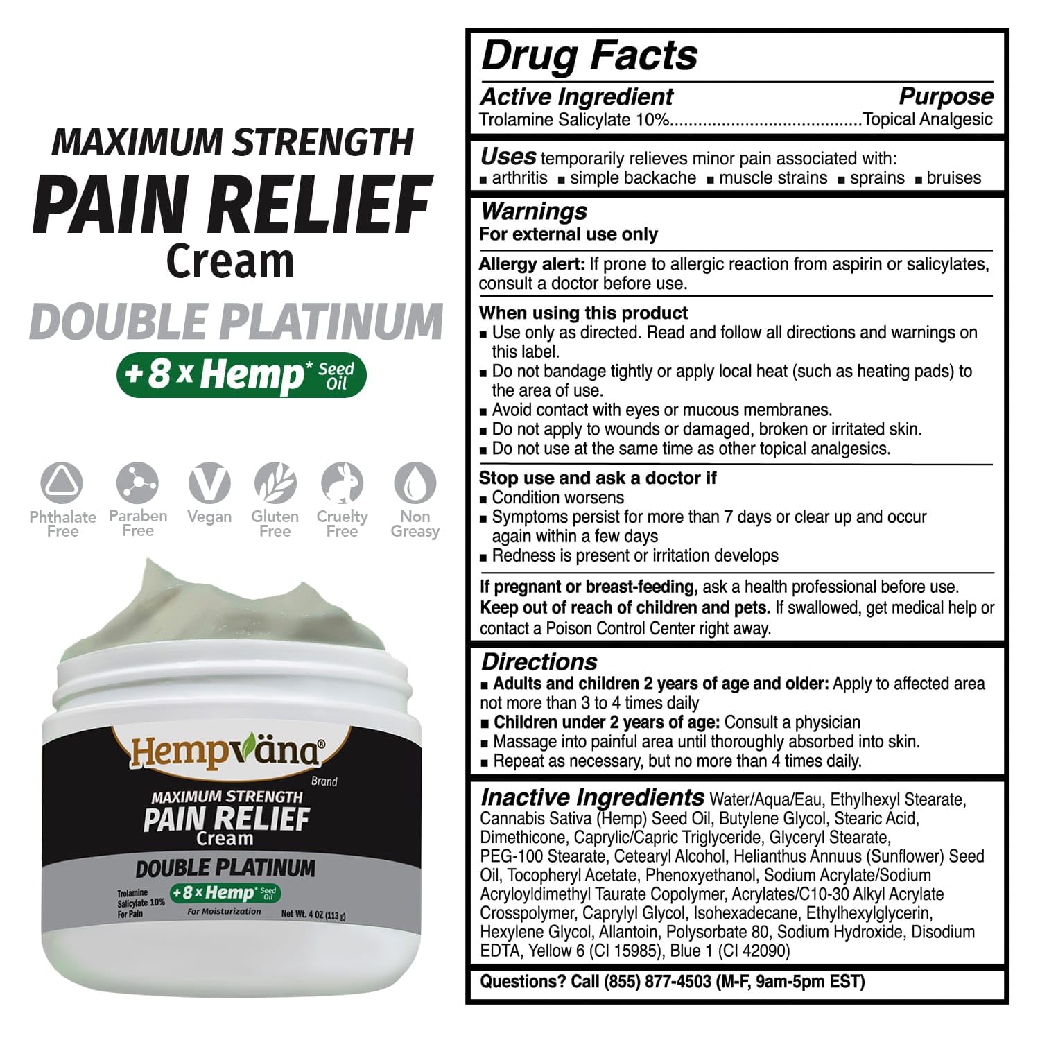 Hempvana Double Platinum Relief Cream hand massage demonstrating quick absorption