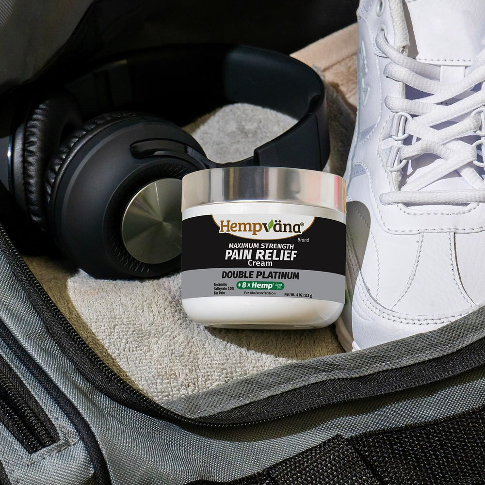 Hempvana Double Platinum Relief Cream knee-area use for mobility support